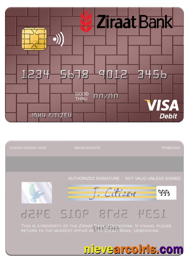 Uzbekistan Ziraat Bank visa debit card